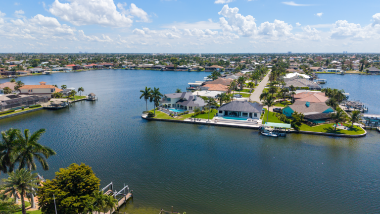 Aerial view of a Cape Coral home