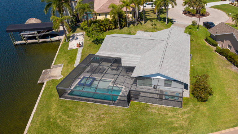 Pool cage and screens on a Southwest Florida home, checked after a storm